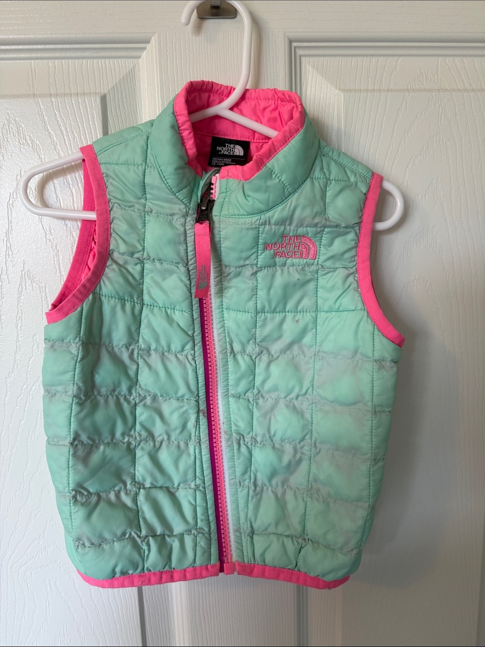 The North Face Kids Mint and Pink Thin Quilted Vest